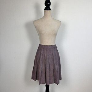 Vintage Kips Bay Pink & Black Womens Houndstooth Plaid Skirt Pleated Skater 9/10